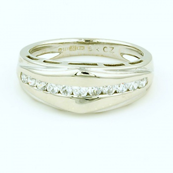9ct White Gold Cubic Zirconia Half Eternity Ring Size N